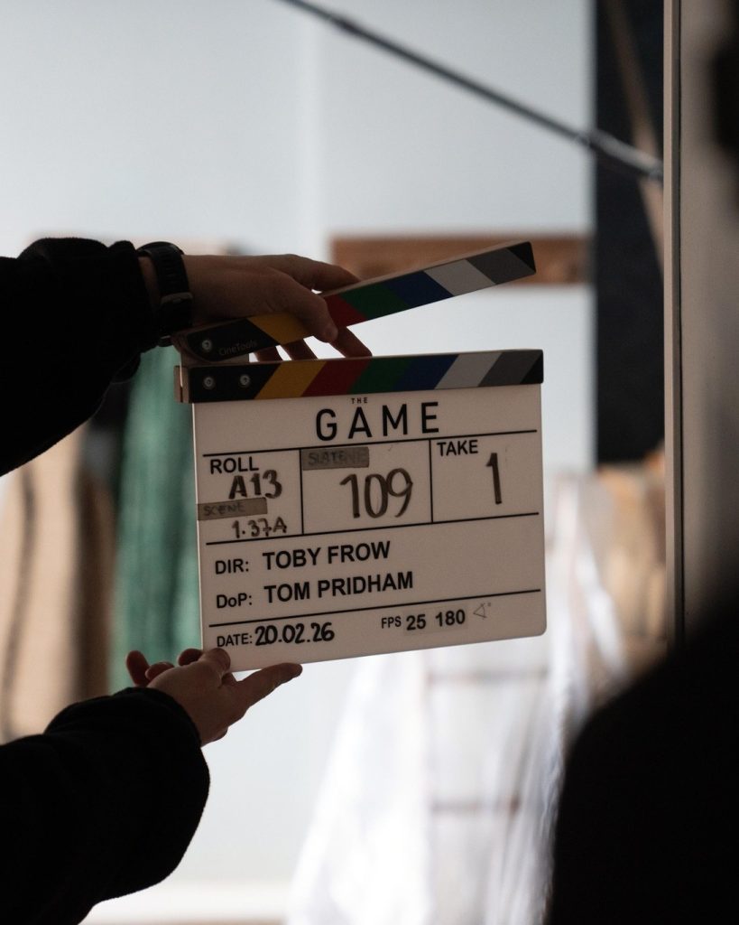 Clapperboard with date of 20 February 2026 for The Game