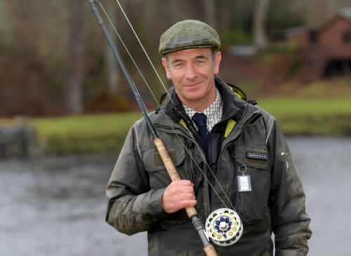 Robson Green makes the first cast at the official launch of the River Dee salmon fishing season.