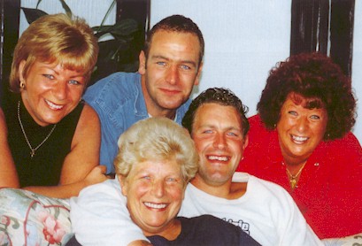 Robson Green with his mum, sisters and brother