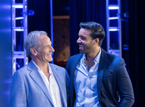 Robson Green and Rishi Nair at the Masterpiece Grantchester talk in Las Vegas